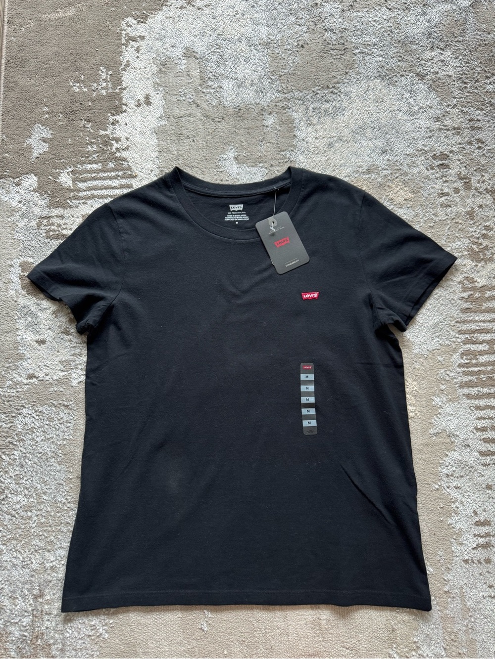 Levi's Black Short Sleeve Crewneck T-Shirt with Red Logo